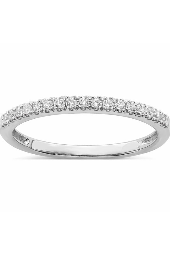 14K White Gold Diamond Wedding Band (Size 7) Made In India -Jewelry By Sweet Pea