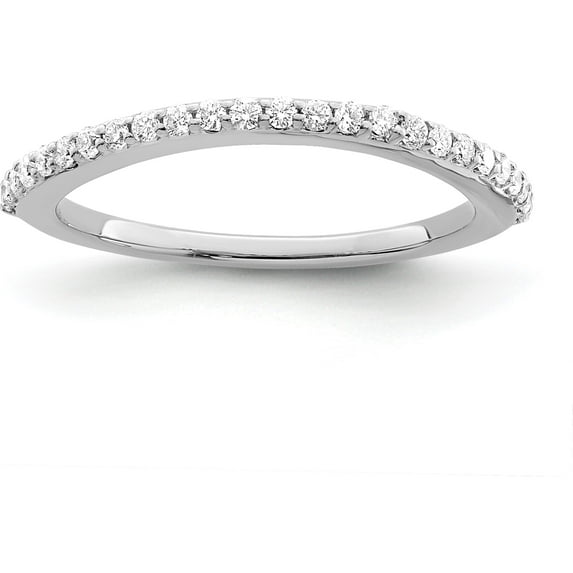 14K White Gold Diamond Wedding Band (Size 7) Made In India rm2335b-025-waa
