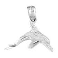 thumbnail image 1 of 14K White Gold Dolphin Pendant - 20 mm, 1 of 2