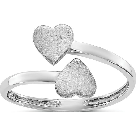 Jewelry by Sweet Pea 14K White Gold Double Heart Toe Ring