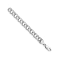 thumbnail image 1 of 14K White Gold Double Link Charm Bracelet Made In Peru wdo504-7, 1 of 2