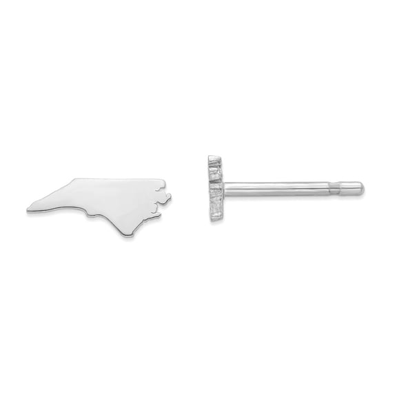 14K White Gold Earring Button North Carolina Women'S