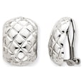 thumbnail image 1 of 14K White Gold Earring Button Women'S 17 mm 12 Polished Quilted Non-Pierced Omega Back Earrings, 1 of 2