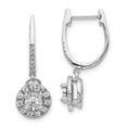 thumbnail image 1 of 14K White Gold Earring Drop & Dangle Women'S Diamond Round 23 mm 8, 1 of 2