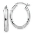 thumbnail image 1 of 14K White Gold Earring Hoop Women'S 10 mm 3.75 Polished 3.75Mm Oval Tube Earrings, 1 of 4