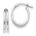 thumbnail image 1 of 14K White Gold Earring Hoop Women'S 19.4 mm 14 Polished Double Hoops, 1 of 2