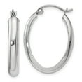 thumbnail image 1 of 14K White Gold Earring Hoop Women'S 25 mm 17 Polished 3.75Mm Oval Tube Earrings, 1 of 4