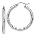 thumbnail image 1 of 14K White Gold Earring Hoop Women'S 31 mm 29 Polished Earrings, 1 of 2