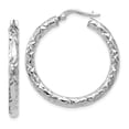 thumbnail image 1 of 14K White Gold Earring Hoop Women'S Textured 30 mm 18.75, 1 of 2