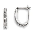 thumbnail image 1 of 14K White Gold Earring J-Hoop Women'S Diamond 16 mm 2, 1 of 3