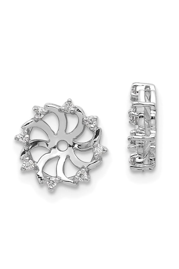 14K White Gold Earring Jackets & Enhancers Only Women'S Round 10 mm