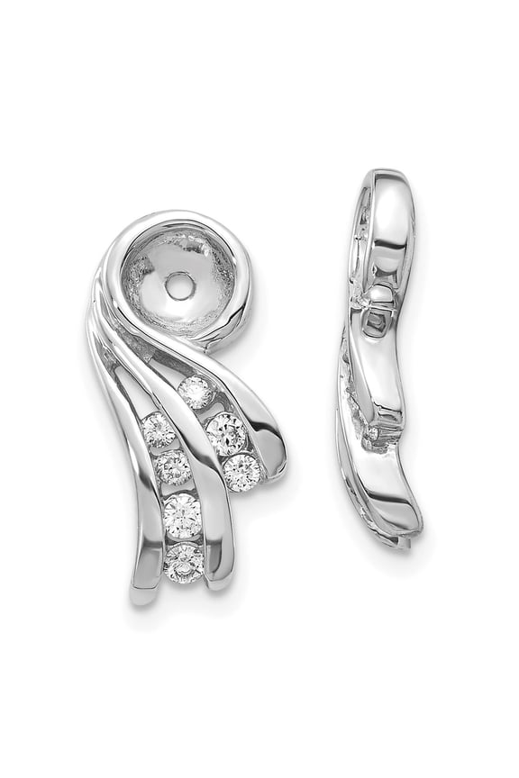 14K White Gold Earring Jackets & Enhancers Only Women'S Round 17 mm 9