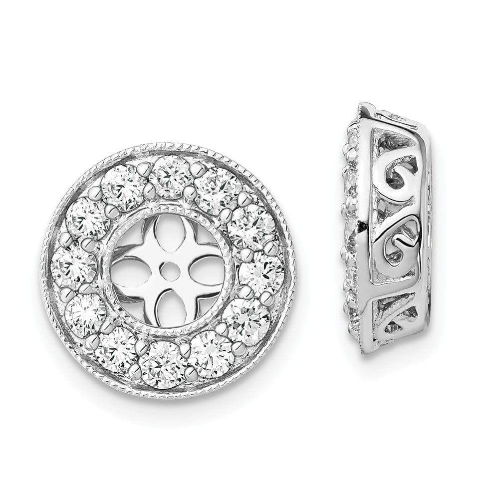 14K White Gold Earring Jackets & Enhancers Women'S Diamond, Lab Grown