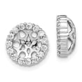 thumbnail image 1 of 14K White Gold Earring Jackets & Enhancers Women'S Diamond Round 10 mm, 1 of 2