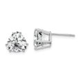 thumbnail image 1 of 14K White Gold Earring Stud Women'S Cubic Zirconia CZ Center Stone Mounting Trillion 9 mm 8, 1 of 2