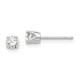 thumbnail image 1 of 14K White Gold Earring Stud Women'S Cubic Zirconia CZ Round 5 mm, 1 of 3