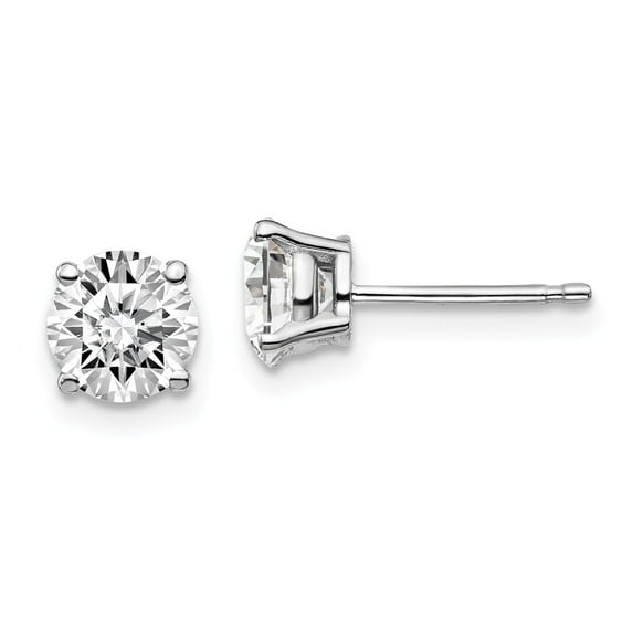14K White Gold Earring Stud Women'S Diamond Lab Grown Round