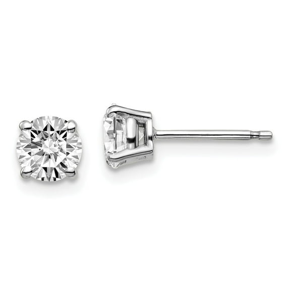 14K White Gold Earring Stud Women'S Diamond Lab Grown Round