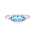 thumbnail image 1 of 14K White Gold East West Marquis Blue Topaz and Diamond Ring, 1 of 2