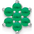thumbnail image 1 of 14K White Gold Emerald Floral Chain Slide (Width 8.8) (Length 8.8) - Jbsp, 1 of 5