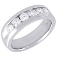 thumbnail image 1 of 14K White Gold Engagement Anniversary Band Mens Diamond Wedding Ring 1.50 Ct., 1 of 5