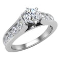 thumbnail image 1 of 14K White Gold Engagement Rings 1.00 CT TW Diamond Ring Gift Box Authenticity Cards Riviera Shank, 1 of 5