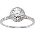 thumbnail image 1 of 14K White Gold Eternal Promise Lab Grown Diamond Halo Complete Ring (Size 7) Made In India rm2042e-050-7cwlg, 1 of 5