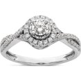 thumbnail image 1 of 14K White Gold Eternal Promise Lab Grown Diamond Halo Complete Ring (Size 7) Made In India rm5742e-025-cwlg, 1 of 5