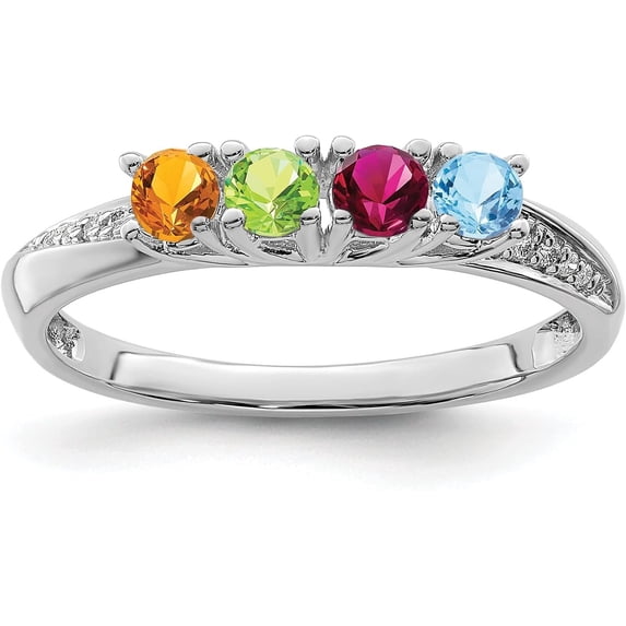 14K White Gold Family Jewelry Diamond Semi-Set Ring - Ring Size 7.0 center stones not included Natural Diamonds - 2.3gm