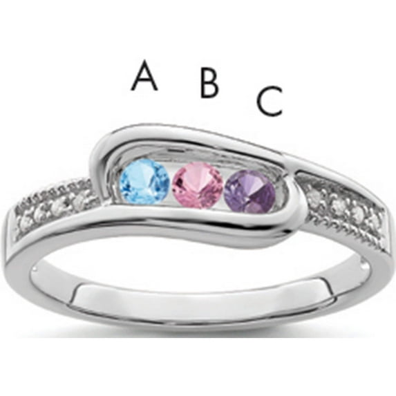 14K White Gold Family Jewelry Diamond Semi-Set Ring (Size 7) Made In China xmrw39/3