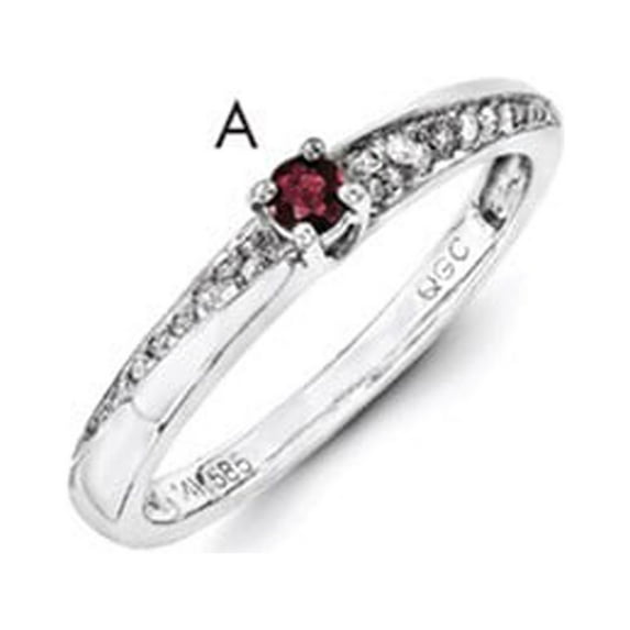 14K White Gold Family Jewelry Diamond Semi-Set Ring - Size 7