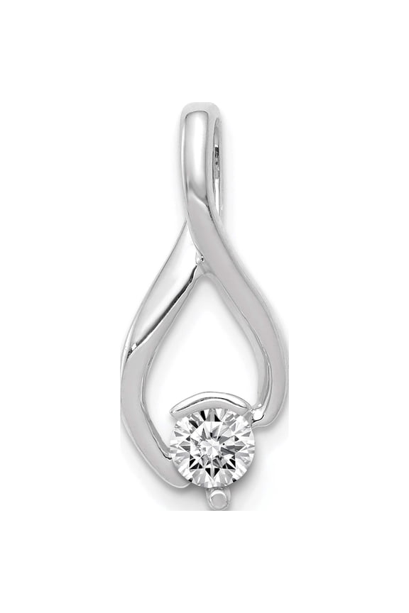 14K White Gold Holds 4mm Stone Fancy Slide Mounting Fits up to 2mm Regular/5mm Fancy or Reversible Omega