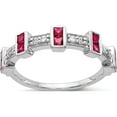 thumbnail image 1 of 14K White Gold Fancy Diamond And Ruby Ring (Size 7) Made In India rm4331-ru-015-wa, 1 of 5