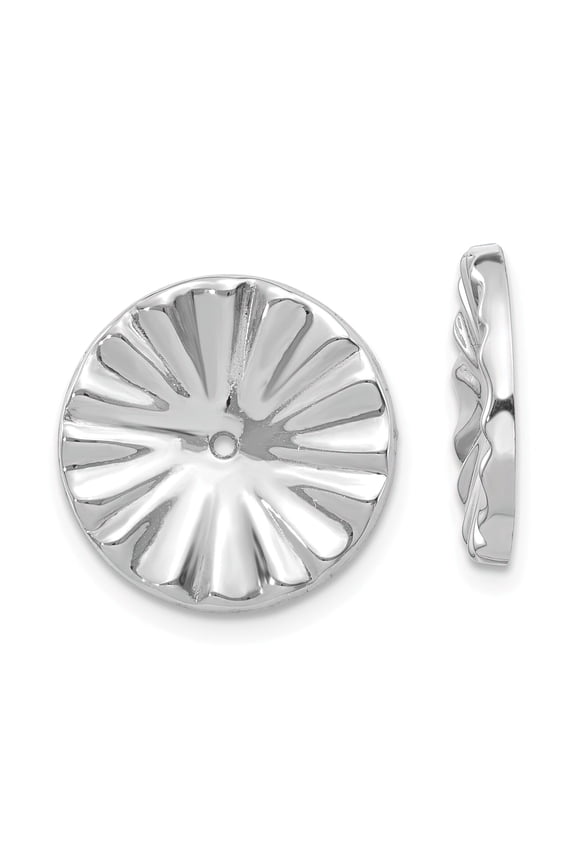 14K White Gold Fancy Earring Jackets Ear Jewelry