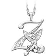 thumbnail image 1 of 14K White Gold Finish Round Cut White Diamond 925 Sterling Silver Diamond Cute Elf Angele With Z Initial Letter Pendant Necklace for Women, 1 of 1