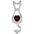 thumbnail image 1 of 14K White Gold Garnet And Diamond Cat Pendant (Width 10.3) (Length 32.6) - Jbsp, 1 of 5