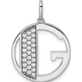 thumbnail image 1 of 14K White Gold Gatsby Diamond Initial G Charm (Width 17.81) - Jbsp, 1 of 5