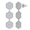 thumbnail image 1 of 14K White Gold Hexagon Diamond Chandelier Earrings Waterfall Style ( G , SI ), 1 of 4