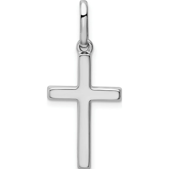 14K White Gold Hollow Cross Pendant (30 X 13) Made In Turkey k1172