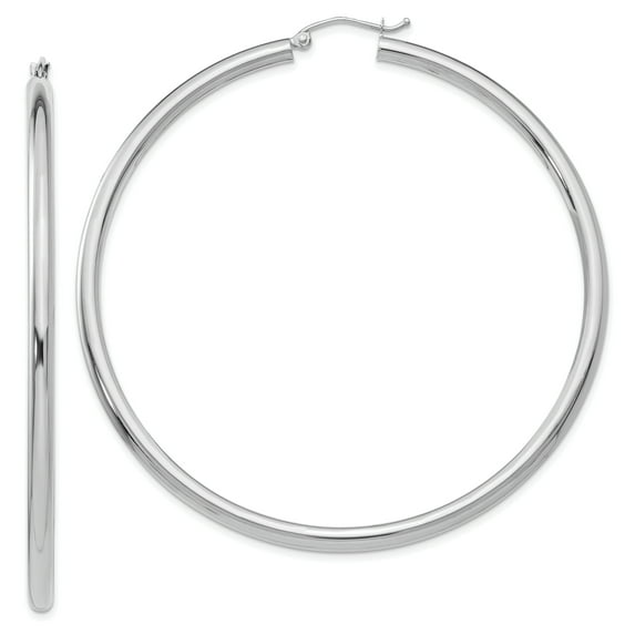 14K White Gold Hoop Earrings