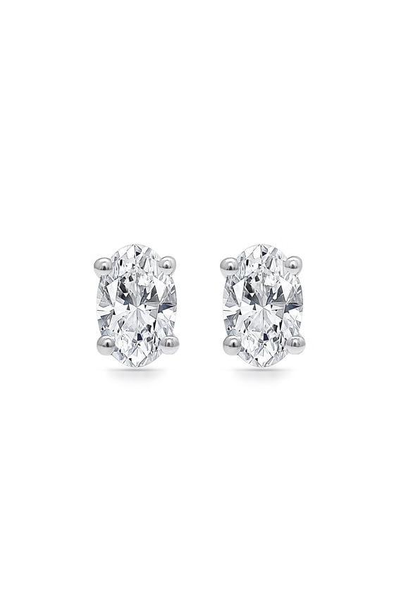 14K White Gold IGI Certified 1CTTW Stud Earrings for Women