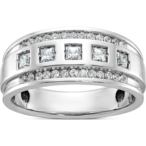 14K White Gold Ibgoodman Men's 1.1 Carat Diamond Complete Ringsize 10 - Jbsp