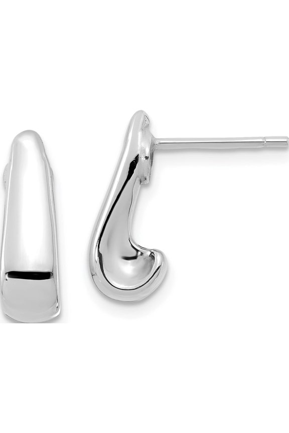14K White Gold Polished Post Earrings