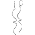 thumbnail image 1 of 14K White Gold Jbsp's Twisted Leverback Earrings (76 X 2) Made In Italy le1685, 1 of 5