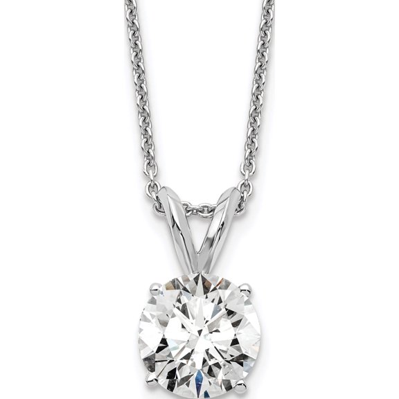 14K White Gold Lab Grown Dia 1.00Ct. Round Cert Si1/Si2, G H I, Solitaire Made In United States pm4396-100c-wlg-18