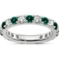 thumbnail image 1 of 14K White Gold Lab Grown Dia Si1/Si2 G H I & Cr Alexandrite Eternity B (Size 5) Made In India et0050-cax-100-5wlg, 1 of 6