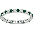 thumbnail image 1 of 14K White Gold Lab Grown Dia Si1/Si2 G H I & Cr Emerald Eternity Band (2 X 2.23) (Size 6.5) Made In India et0049-cem-050-65wlg, 1 of 5