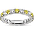 thumbnail image 1 of 14K White Gold Lab Grown Dia Si1/Si2 G H I & Cr Yellow Sapp Eternity B (2 X 3.26) (Size 5.5) Made In India et0050-cys-100-55wlg, 1 of 5