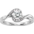 thumbnail image 1 of 14K White Gold Lab Grown Dia Si1/Si2, G H I, Peg Set By-Pass Semi-Mount En (Size 7) Made In India rm2444e-010-wlg, 1 of 5