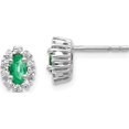 thumbnail image 1 of 14K White Gold Lab Grown Diamond 1/5Ct Si1/Si2, G H I, & Cr. Emerald Earr Made In India em5591-em-020-wlg, 1 of 5